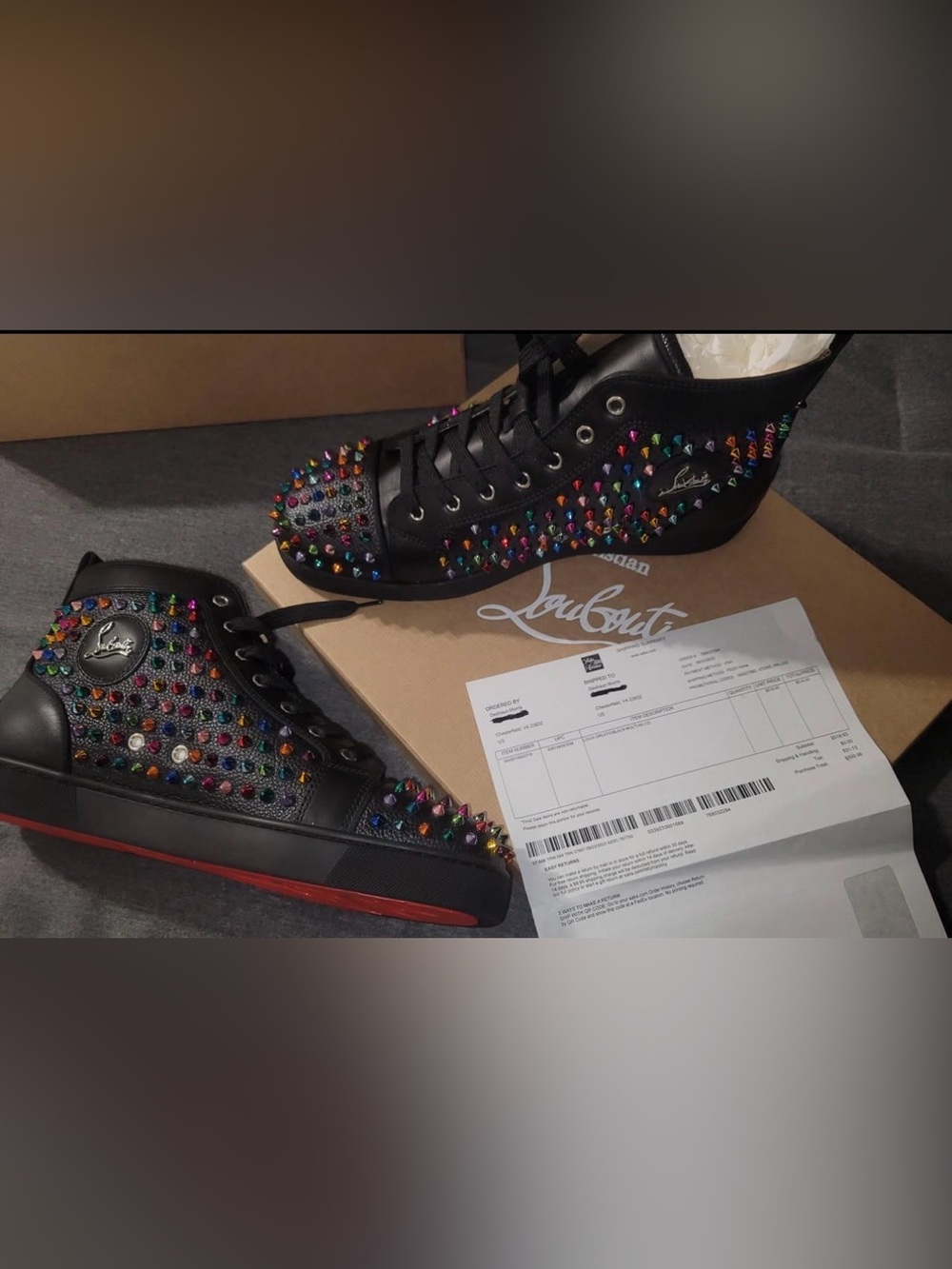 Christian Louboutin Louis Spikes Boum Boum leather